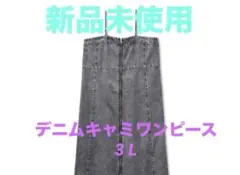 100円お値下げ中❣️フロントジップデニムワンピース　3L 新品未使用