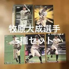 プロ野球チップスカード牧原大成選手 5種まとめセット(キラ1種、ノーマル3種他)