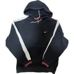 ナイキ NIKE ハーフジップ パーカーXL 刺繍ロゴ ブラックラインゆるだぼ