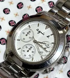 D6740 アニエスベー　メンズクロノグラフクォーツ 新品電池のサムネイル