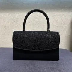 即日発送可能！ブラックフォーマルバッグ 花柄刺繍