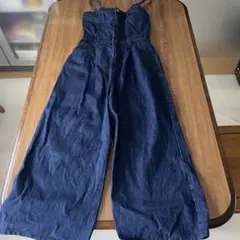 デニムサロペット ワイドパンツ オールインワンのサムネイル