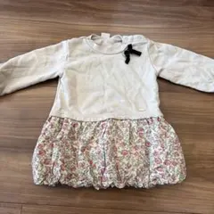 プティマイン 花柄 バルーンワンピース 90