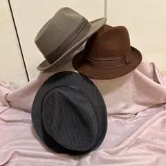 メンズ中折れ帽3点