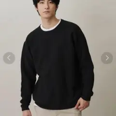 THE SHOP TK クルーネックニットセーター ブラック・ホワイト