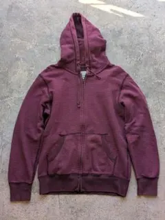 00s OLD UNIQLO ユニクロ 短丈ダブルジップパーカー 古着 赤 Ｌ