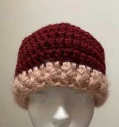 ハンドメイド　ニット帽　ビーニー