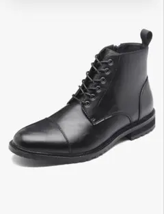 美品　レースアップブーツ ブラック　撥水 3E ショート 通勤 フォーマル