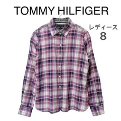 TOMMY HILFIGER レディース チェック柄 シャツ 8号 長袖