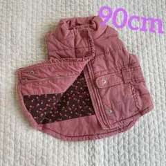 babyGAP 中綿ベスト 90 ピンク フリル ドット 女の子 アウター