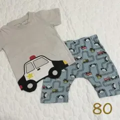 Tシャツ パンツ 上下セット パトカー 車柄 男の子 働く車 警察車両 可愛い