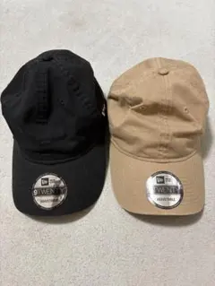 NEW ERA キャップ ブラック ベージュ 2個セット