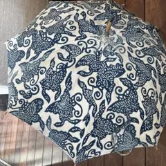 青色の蝶模様 日傘 長傘