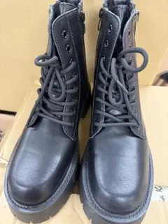 身長アップ メンズ 厚底ブーツ スタイルアップブーツ レザー ブラック