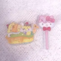 サンリオキャラクターズ アクリルブローチ ポムポムプリン ハローキティ