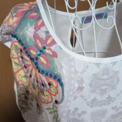 Desigual ノースリーブ チュニック 刺繍 ビジュー★美品のサムネイル