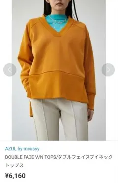 AZUL　マスタード　Vネックニット