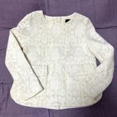 Sov. 厚手アイボリー レース トップス 長袖