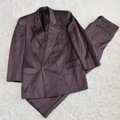 ヴィンテージ スーツ ダブル セットアップ ボルドー M相当 ウール
