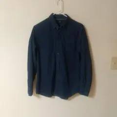 UNIQLO ボタンダウンデニム シャツ　ネイビー　メンズ　М