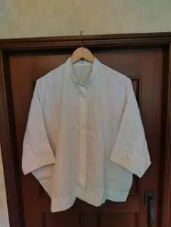 ユニクロ +J ホワイトスタンドカラーシャツ ドルマンスリーブ XL