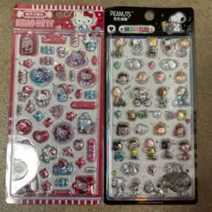 ハローキティ＆スヌーピー 3Dシールセット　ボンボンドロップシール