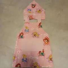 子供用ディズニープリンセス エプロン 110cmサンカクキンセット