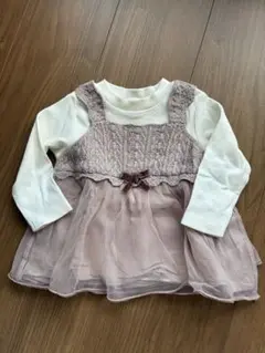プティマイン　チュールトップス　ピンク　80cm