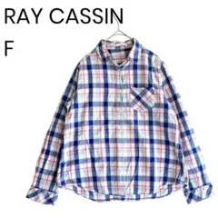 レイカズン F チェックシャツ 長袖 コットン カジュアル リメイク用 1973