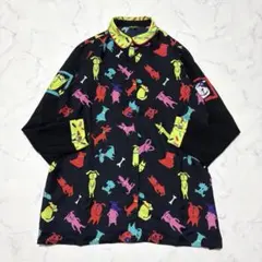 美品 ALBEROBELLO 犬柄 豚ボタン アニマル柄 カラフルシャツ