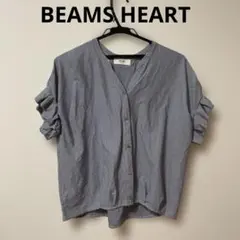 BEAMS HEART ストライプ　ブラウス　袖口フリルのサムネイル