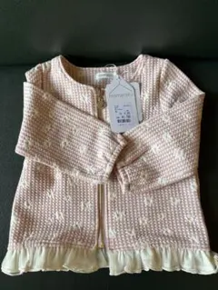 新品未使用　mamaraku ママラク花柄カーディガン 90cm ピンク