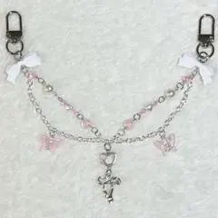 スクバチャーム バッグチャーム ピンク ウィッシュコア ハンドメイド