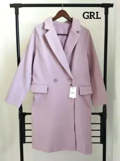 未使用/タグ付き/GRL/グレイル/チェスターコート/パープル/M