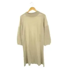 Bou Jeloud ニットワンピース 長袖 膝丈ベージュ F レディース