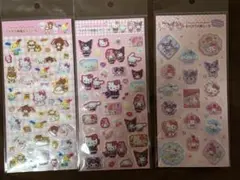 サンリオキャラクターズ ラメ入り樹脂もりシート+すりガラス風シール3枚セット