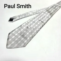 ポールスミス ネクタイ シルバー ダイヤ柄 シルク 結婚式 ビジネス