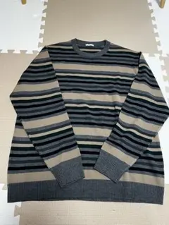 GUストライプ クルーネック ニットセーター