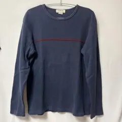 90s 00s J.CREW ネイビー ロンT サーマル　フェード　茄子紺