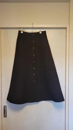 MOUSSY ブラック ロング フレアスカート