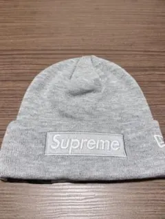 は*な様 Supreme New Era box Logo Beanie グレー