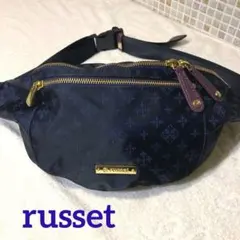 russet ラシット　ウエストバッグ ボディバッグ ゴールドロゴ ネイビー