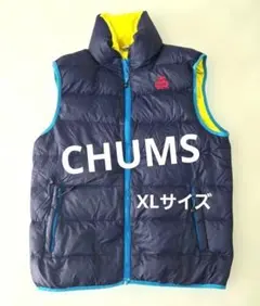 CHUMS ダウンベスト ネイビー/イエロー