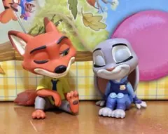 ズートピア　ニック　ジュティ　肩ズン　フィギュア　カプセルトイ
