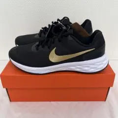 NIKE REVOLUTION 6 NN (GS) ブラック/ゴールド 7Y