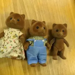 廃盤 レア シルバニアファミリー たぬきの家族人形セット