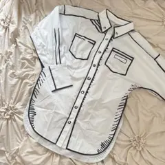 デザインシャツ　ユニーク　柄　長袖シャツ　モダン