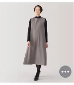 無印良品 起毛 ジャンパースカート グレー L