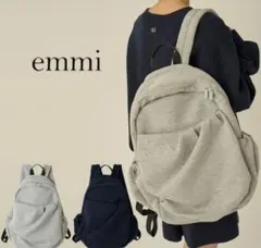 【希少 ポンチ】emmi atelier ギャザー バックパック　ネイビーのサムネイル