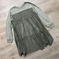 chocol raffine robe カーキ 長袖チュニック Fサイズ